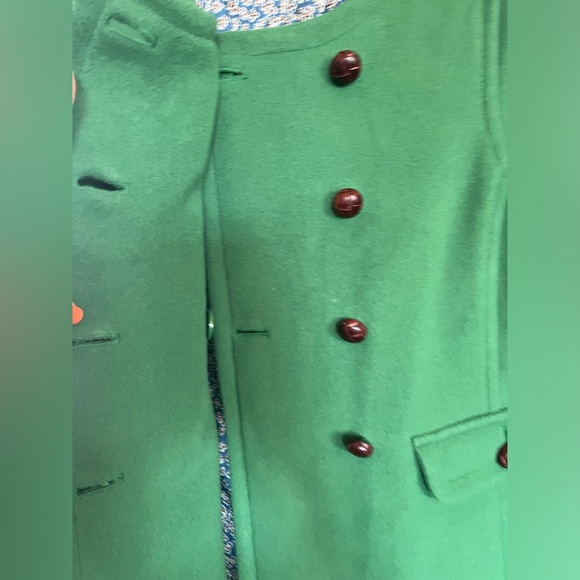 NEW Lands’End emerald green pea coat double breasted wool winter jacket size 12 - Picture 9 of 17